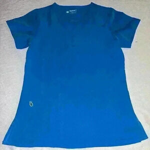 WONDERWINK TOP WOMEN'S NURSING SCRUB BLUE SMALL Four-Stretch 4 sku052